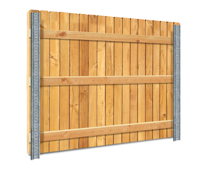 Galvanized metal Postmaster wood fence post